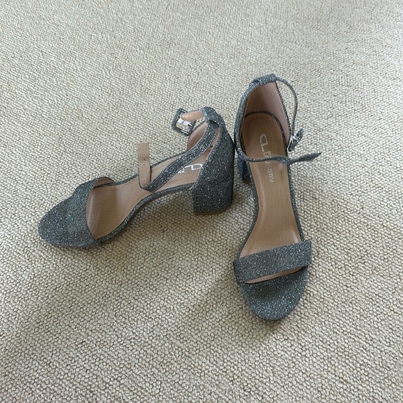 Sparkly silver 3 inch high heels by launday. Worn one time. - Picture 1 of 3